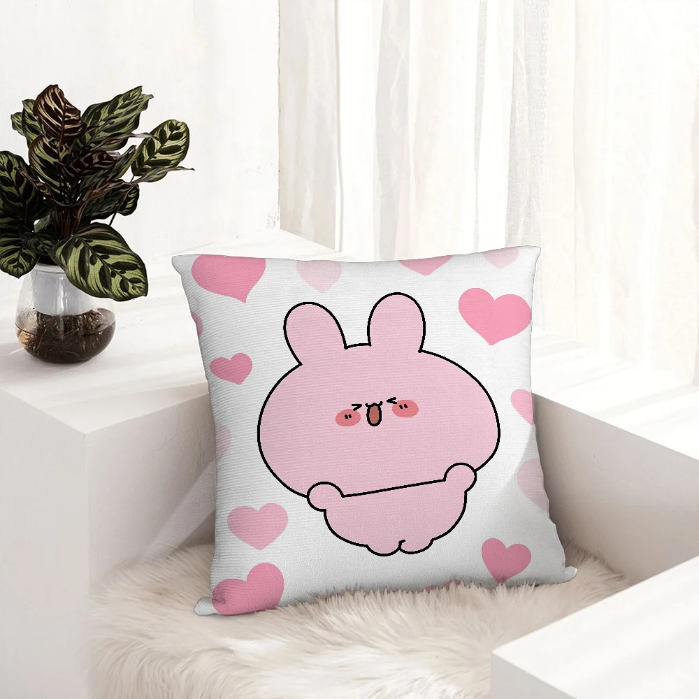 Asamimichaan Asleep-funda de almohada Asamimi, funda de almohada suave de tela de felpa, funda de cojín con estampado de doble