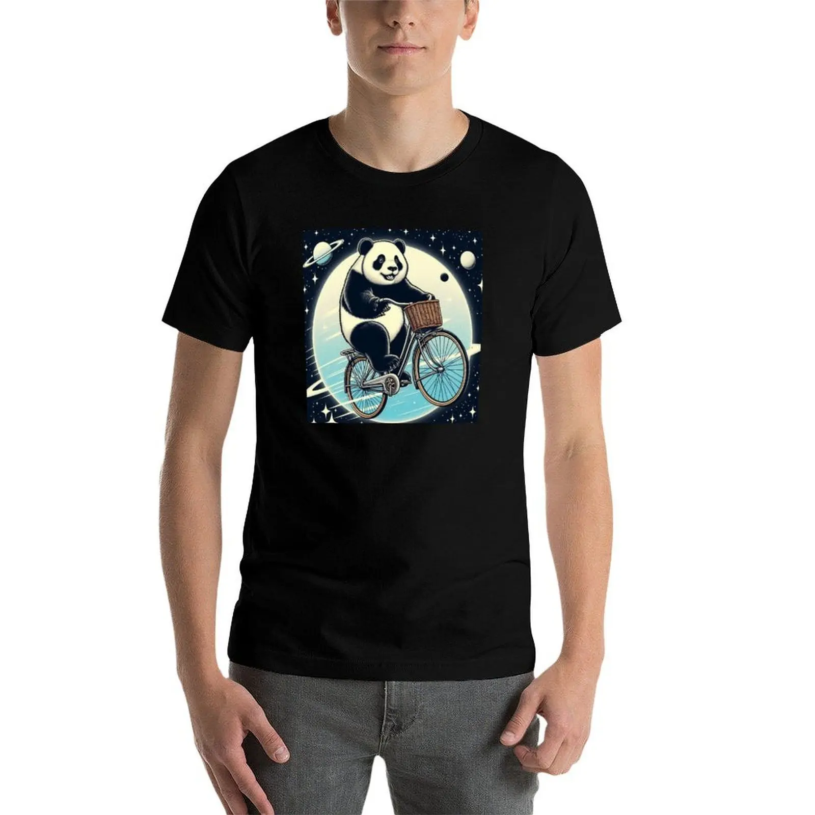 

cute panda T-Shirt cotton t shirts man 100% cotton t shirt man T-Shirt