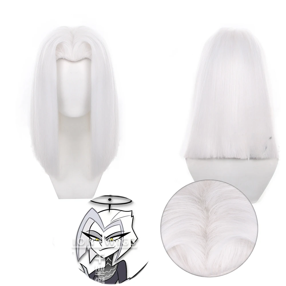 Lute Cosplay Wig 36cm White Heat Resistant Synthetic Hair Lute Role Play Wig Halloweens Costumes Accessories