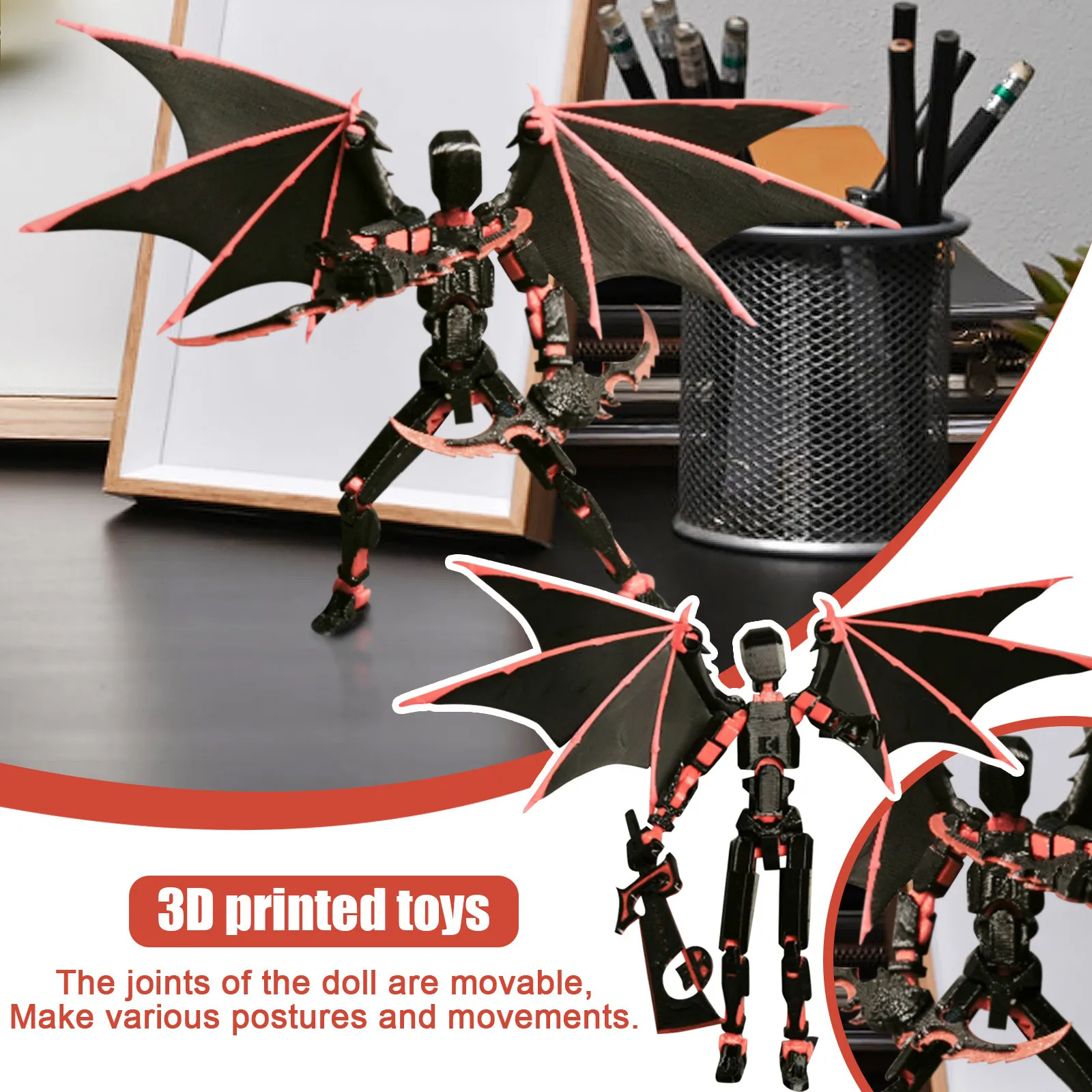 Creative Toys Multi Jointed Building Blocks Figures Lucky 13 Movable Deformation 3D Print Dummy Model Robot Doll Children Gift D