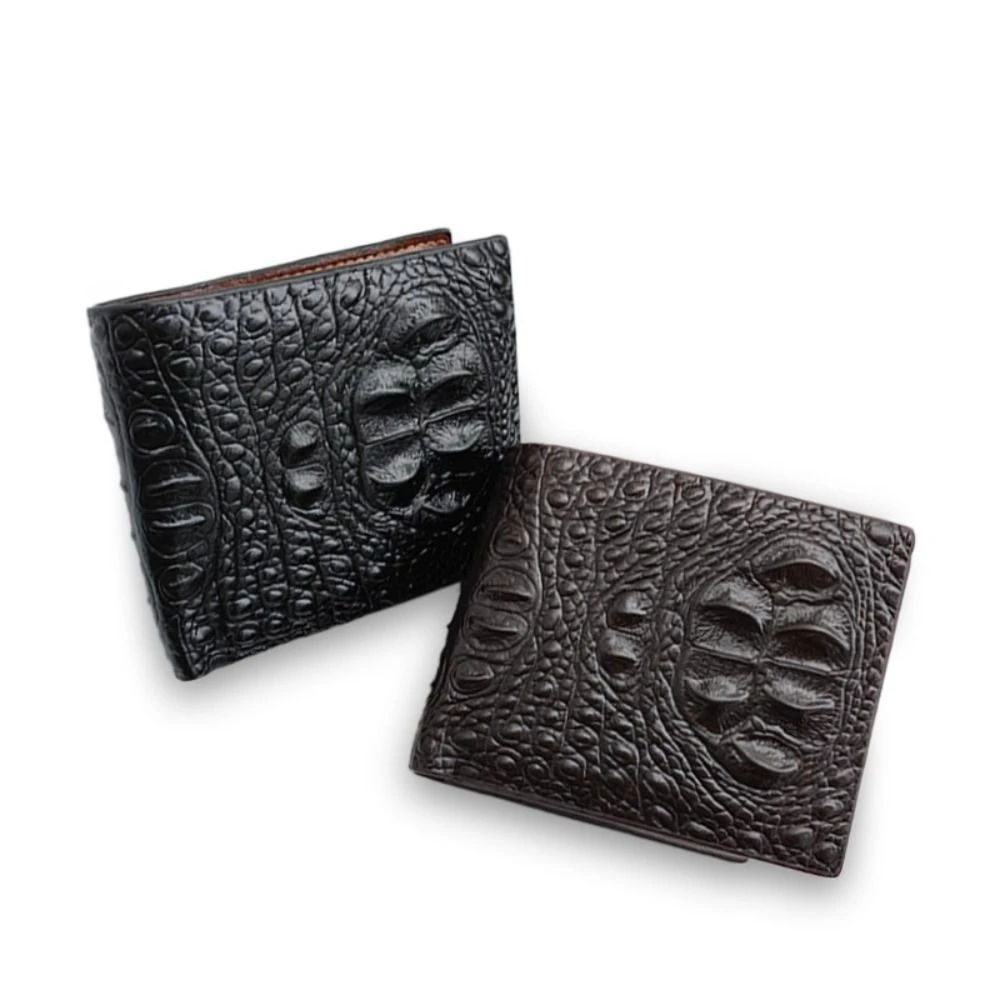 Portefeuille à Motif Crocodile pour Homme, Porte-Monnaie de Poche, Solide, Multifonction, Court, Décontracté, Fente pour Carte de Caisse