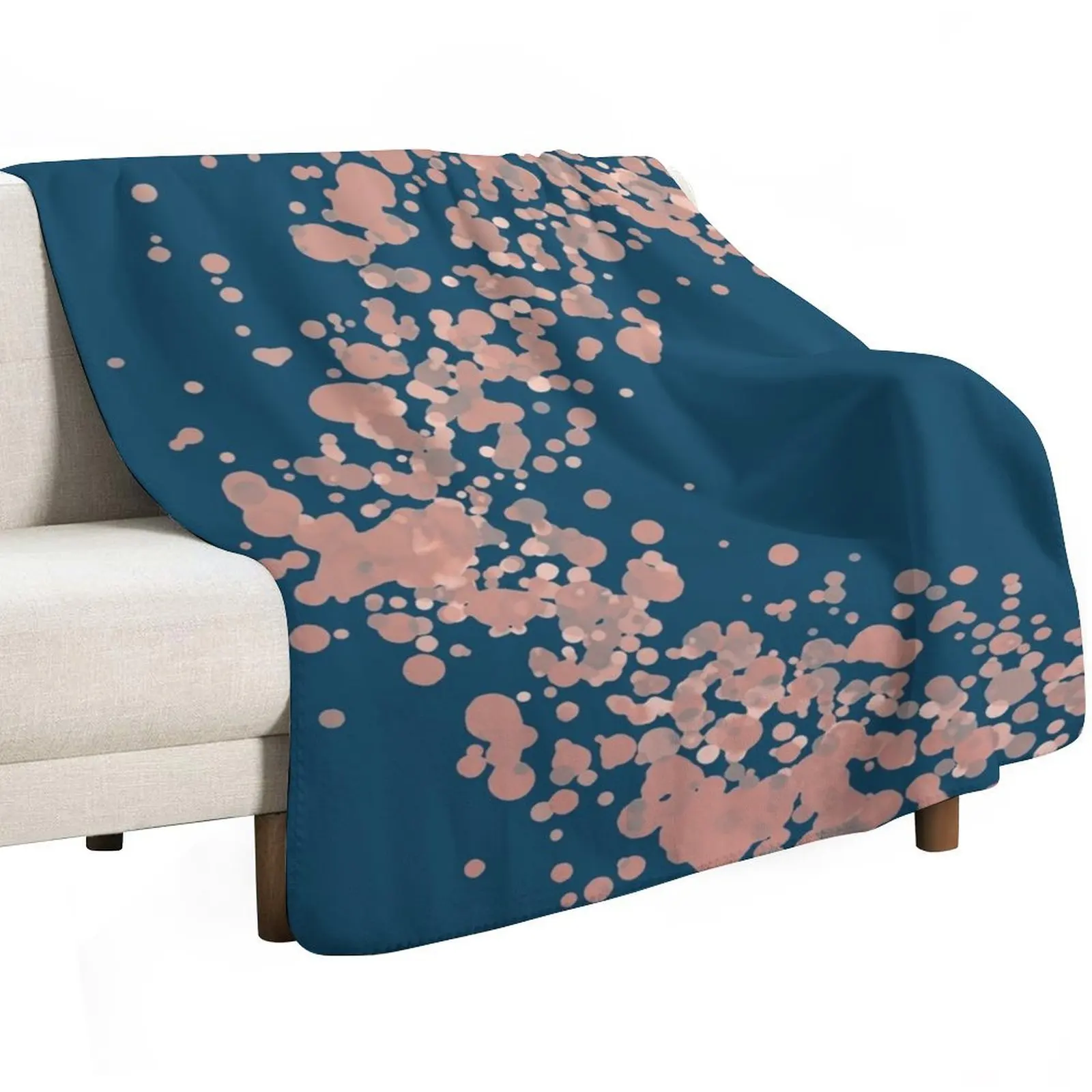 Petrol blue and blush pink - Shining of the sea Throw Blanket decorative christmas gifts Flannels Hair Camping Blankets
