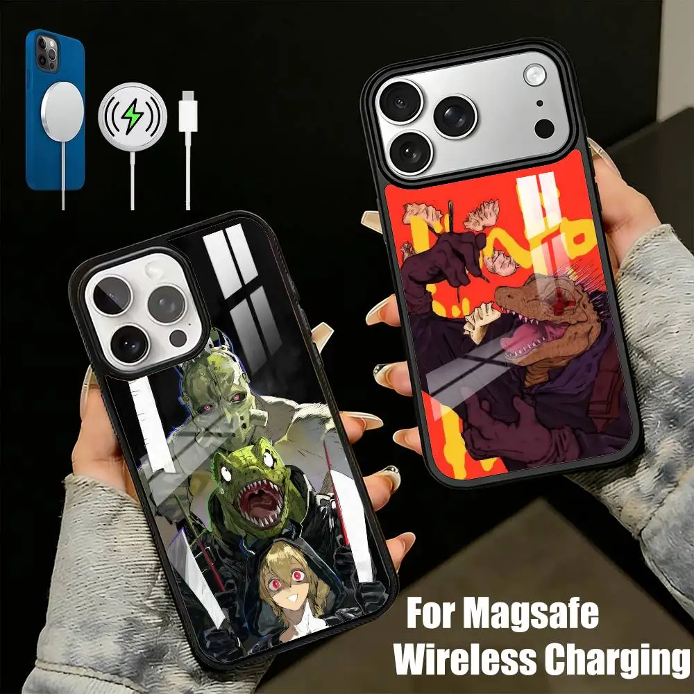 D-DorohedoroS  C-Caiman-n Lizard Head Phone Case For iPhone17,16,15,14,13 Plus,Pro Max Magnetic For Magsafe Wireless Charging