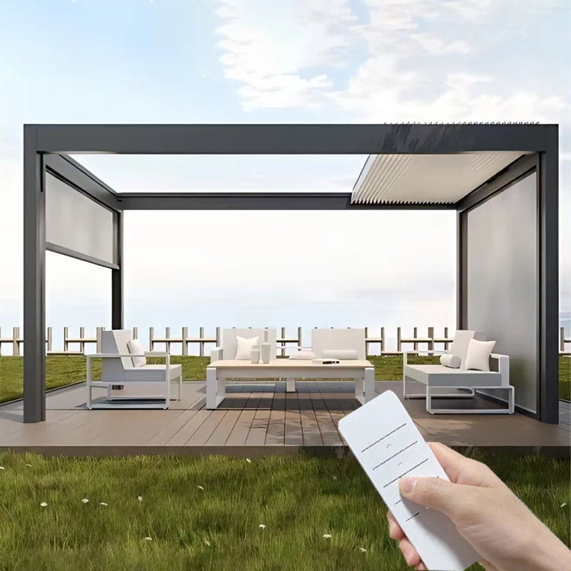 

Алюминиевый уличный современный водонепроницаемый биоклиматический жалюзированный беседка на крышу сада моторизованный солнцезащитный козырек беседка терраса всесезонный