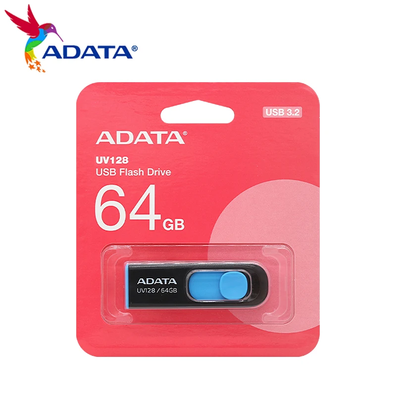 ADATA UV128 USB3.2 Gen 1 Flash Disk Hochgeschwindigkeits-Speicherstick 32 GB 64 GB 128 GB 256 GBU Stick für Computer