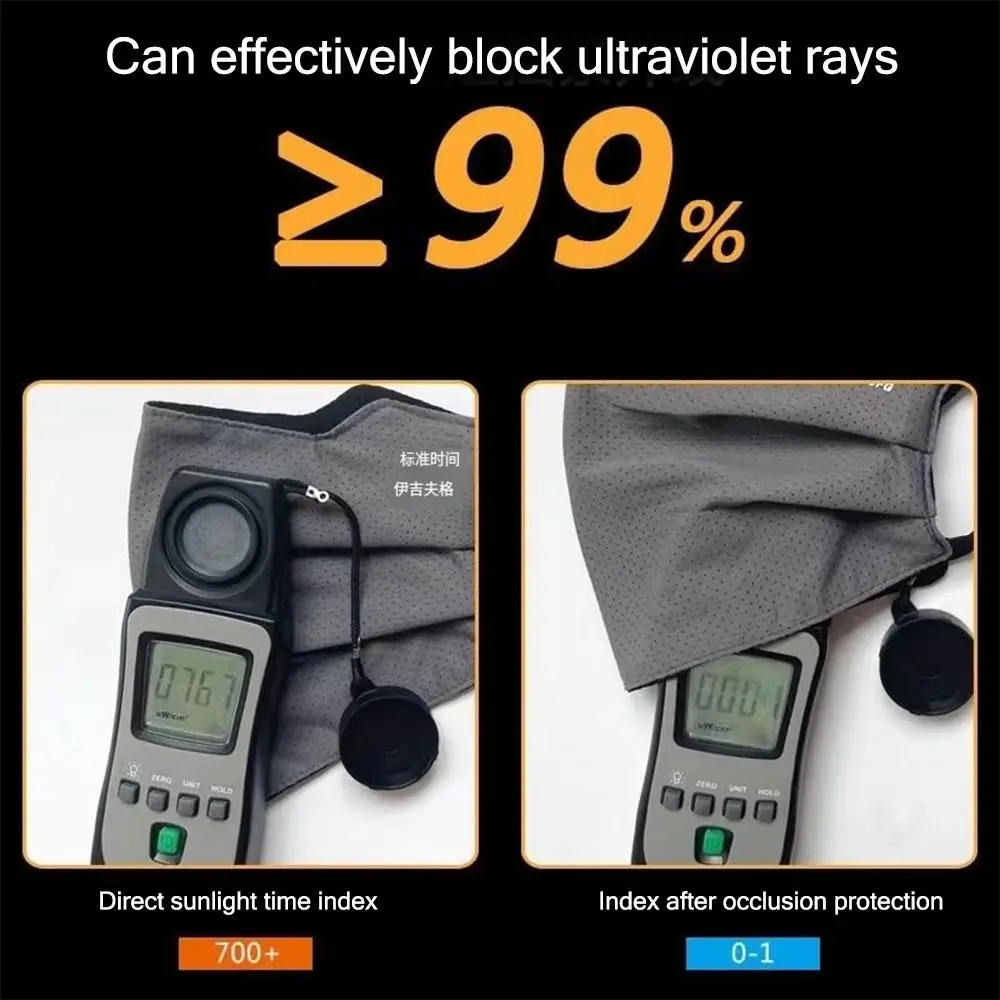 New Trendy Washable Sun Protection Face Mask Breathable Reusable Sunscreen Mask Solid Color Windproof UV Face Shield Outdoor