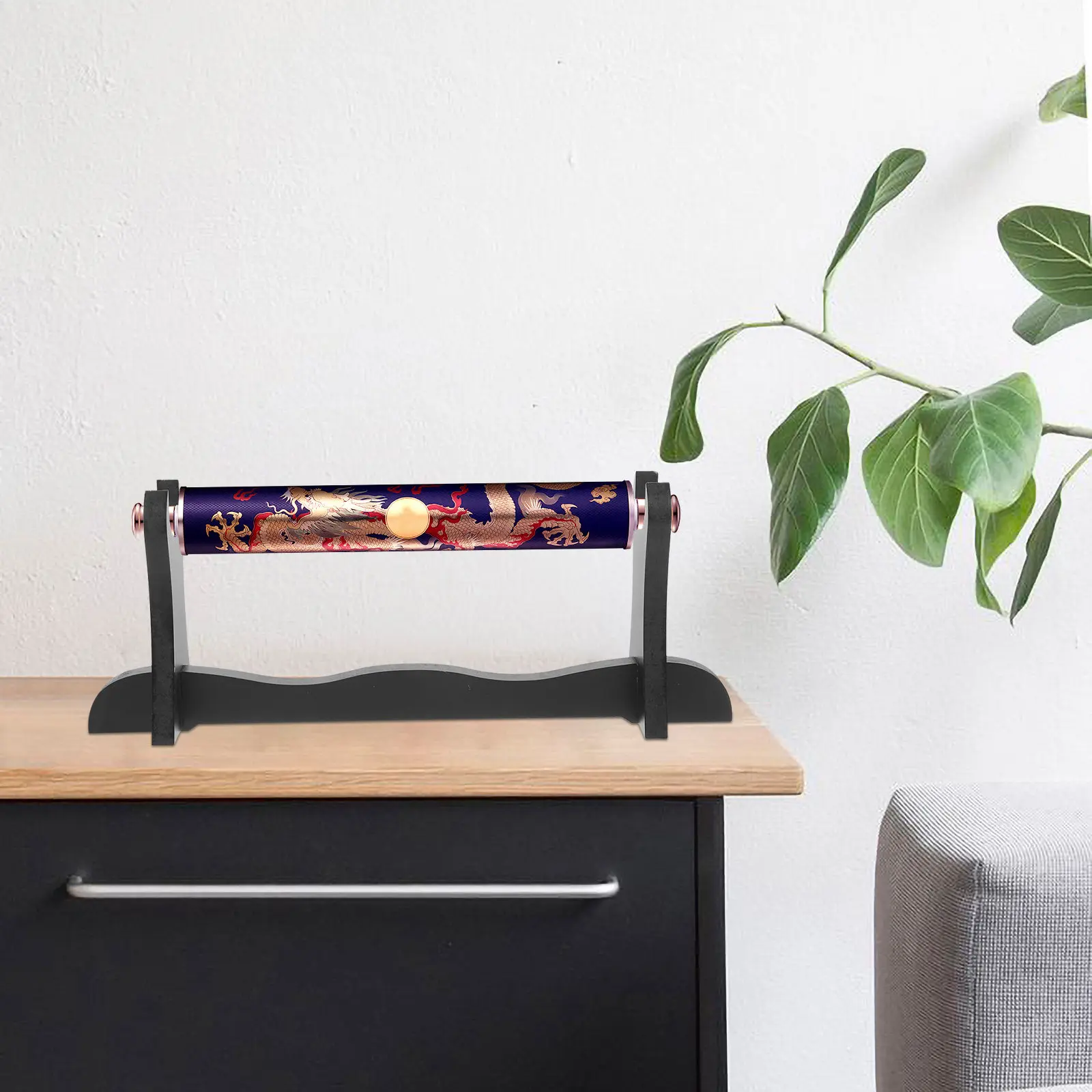 Scroll Storage Stand Wood Display Rack for Calligraphy Scrolls Home Decor Accessories Elegant Minimalist Design Expand
