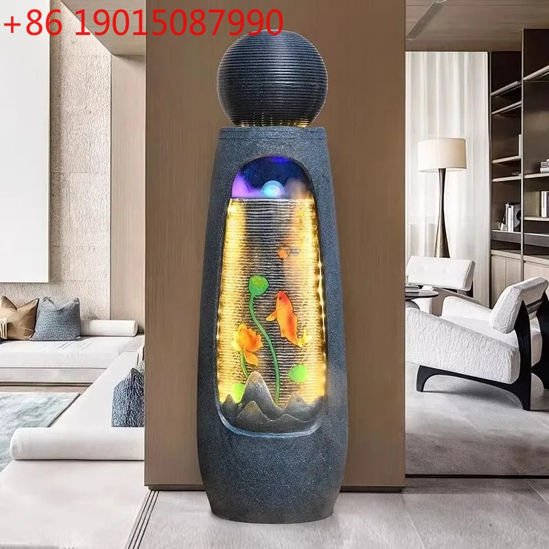 

Chinese-style flowing water lucky fountain ornament feng shui ball living room interior decoration floor opening gift