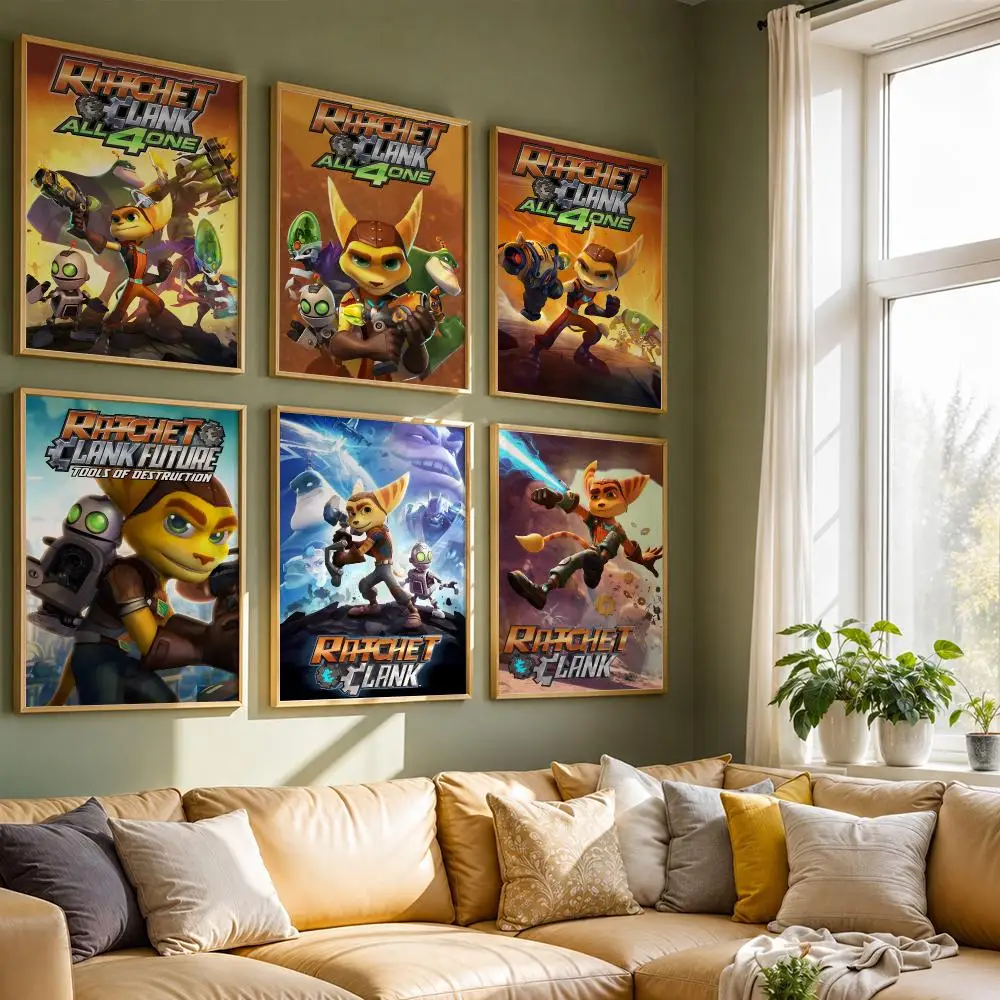 Shooter Game R-ratchet And Clank Poster High-Quality Canvas Print Stylish Wall Mural For Bedroom Living Room Decoration Artwork