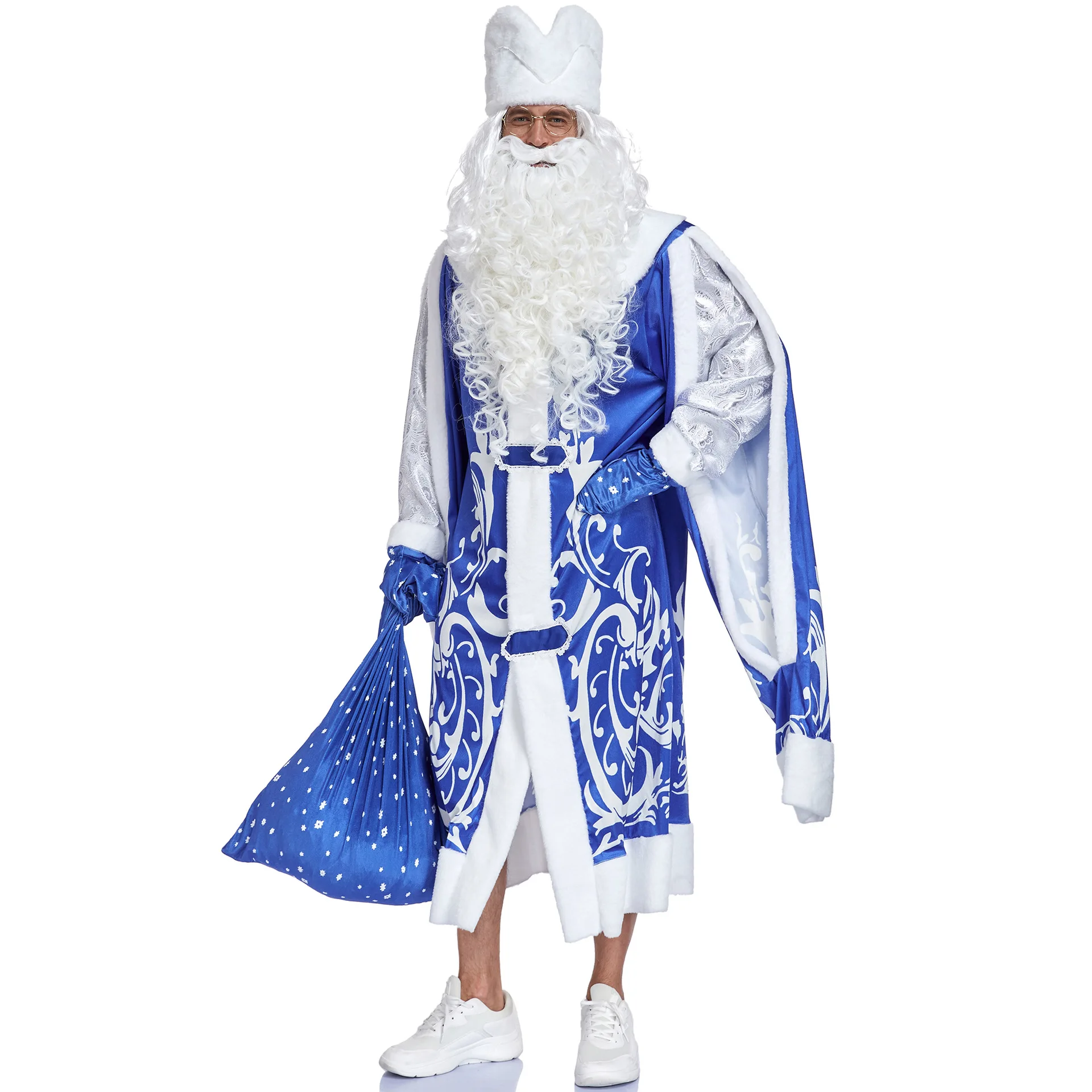 Costume de Père Noël Rouge ou Bleu – Ensemble Complet – photo 11