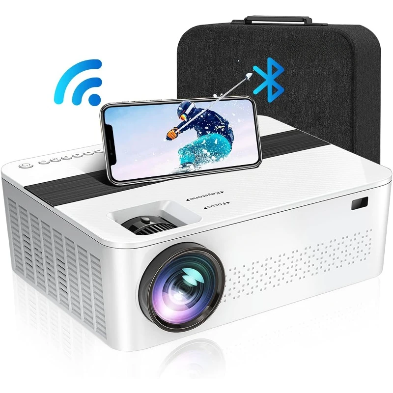 [Auto Focus/4K Support]Projector 4K with WiFi & Bluetooth,1300ANSI Outdoor Projector,Movie Projector Support 4K