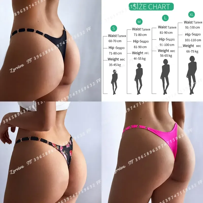 Seamless Sexy Thong Women Underwear Zebra Flower Low Rise Luxury Metal Buckle G String Bikini Briefs Panties Female Lingerie