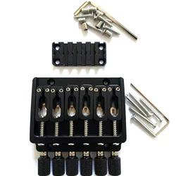 One set 6strings black single headless electric guitar bridge