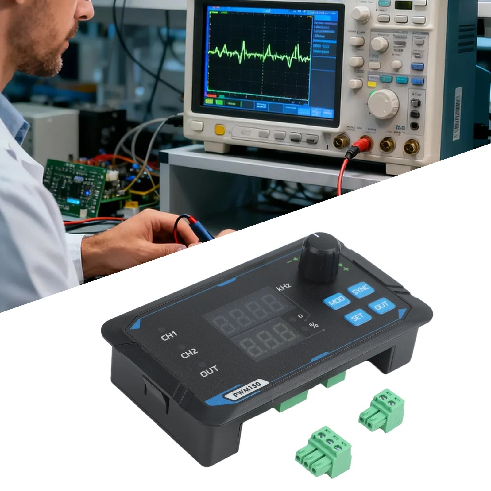 Dual Channel For PWM Signal Generator 0-360 Degree Phase Adjustable Square Wave For Frequency Duty Cycle Module For Motor