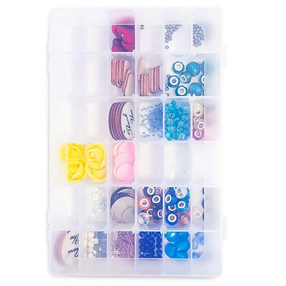 Useful Bead Organizer Box Transparent Anti-slip Jewelry Storage Case 36 Grids Quick Identification Bead Divider Box