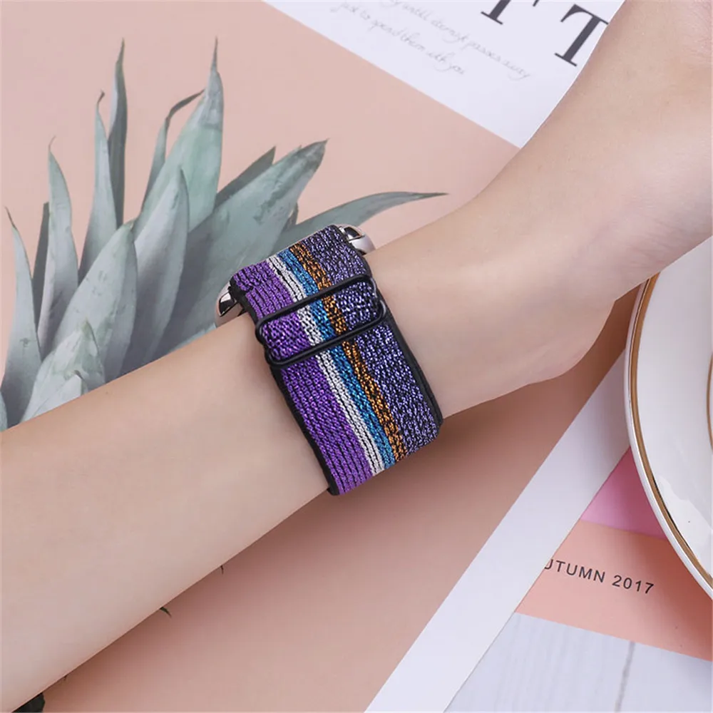 Durable Bracelet Nylon Watch band Replacement Strap Elastics Wristbelt Table Annex For Apple Watch SE 6 5 4 3 2