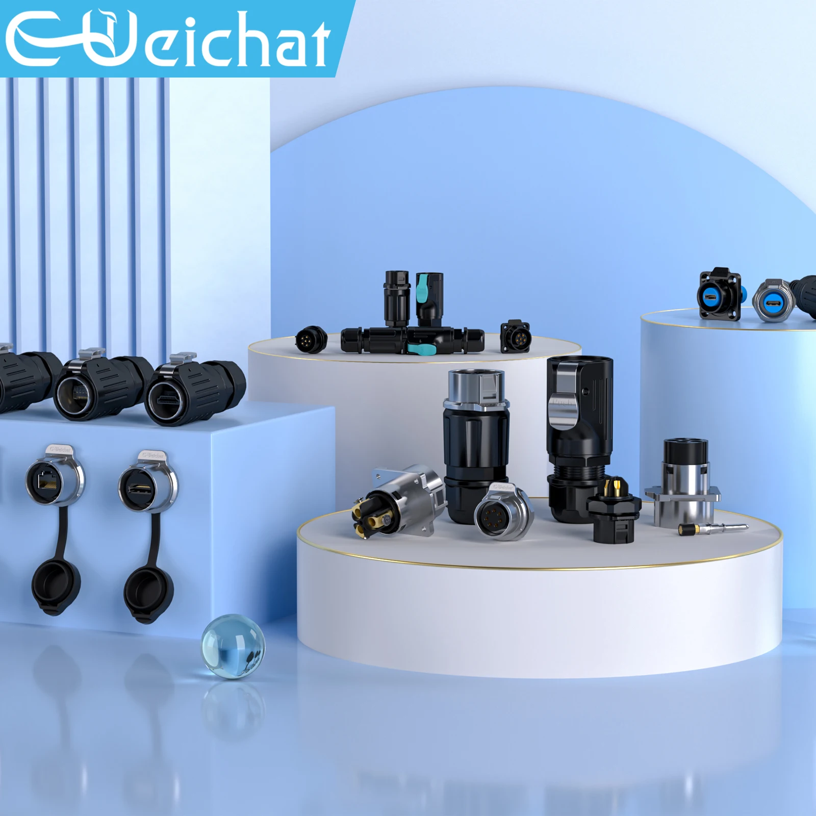 LP20 IP68 Waterproof Connector Male Plug Female Flange Socket 2-12 Pin Metal Industrial Circular Aviation Electrical Connector