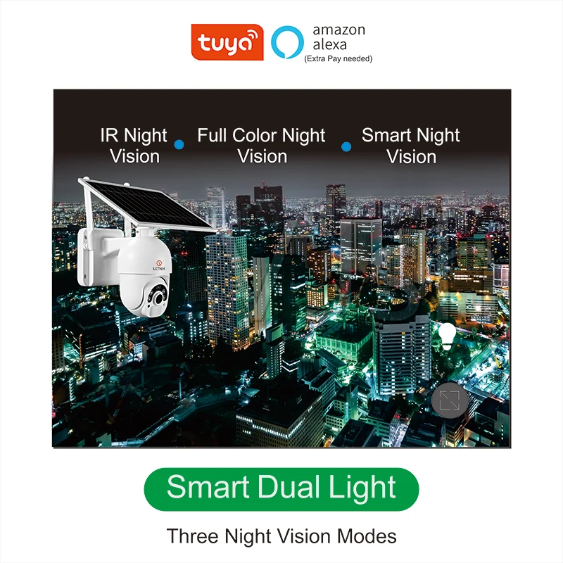 LCLCTEK 4G Intelligent Solar PTZ Camera Outdoor Waterproof PIR Motion Detection P2P Wireless CCTV CAMERA