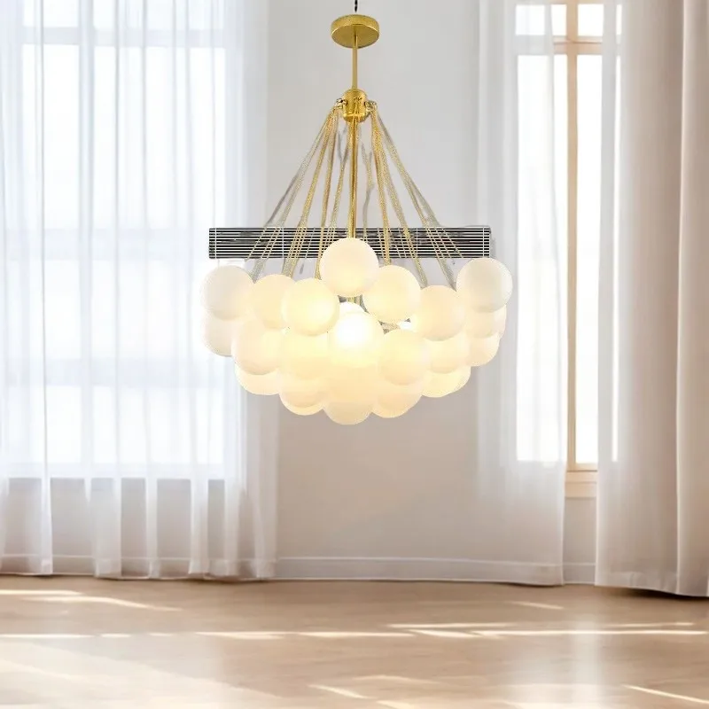 Modern Glass Balls Chandeliers Black/Gold Dining Living Room Bedroom Cafes Hall Home Decor Pendant Light Indoor Lustre Luminaire