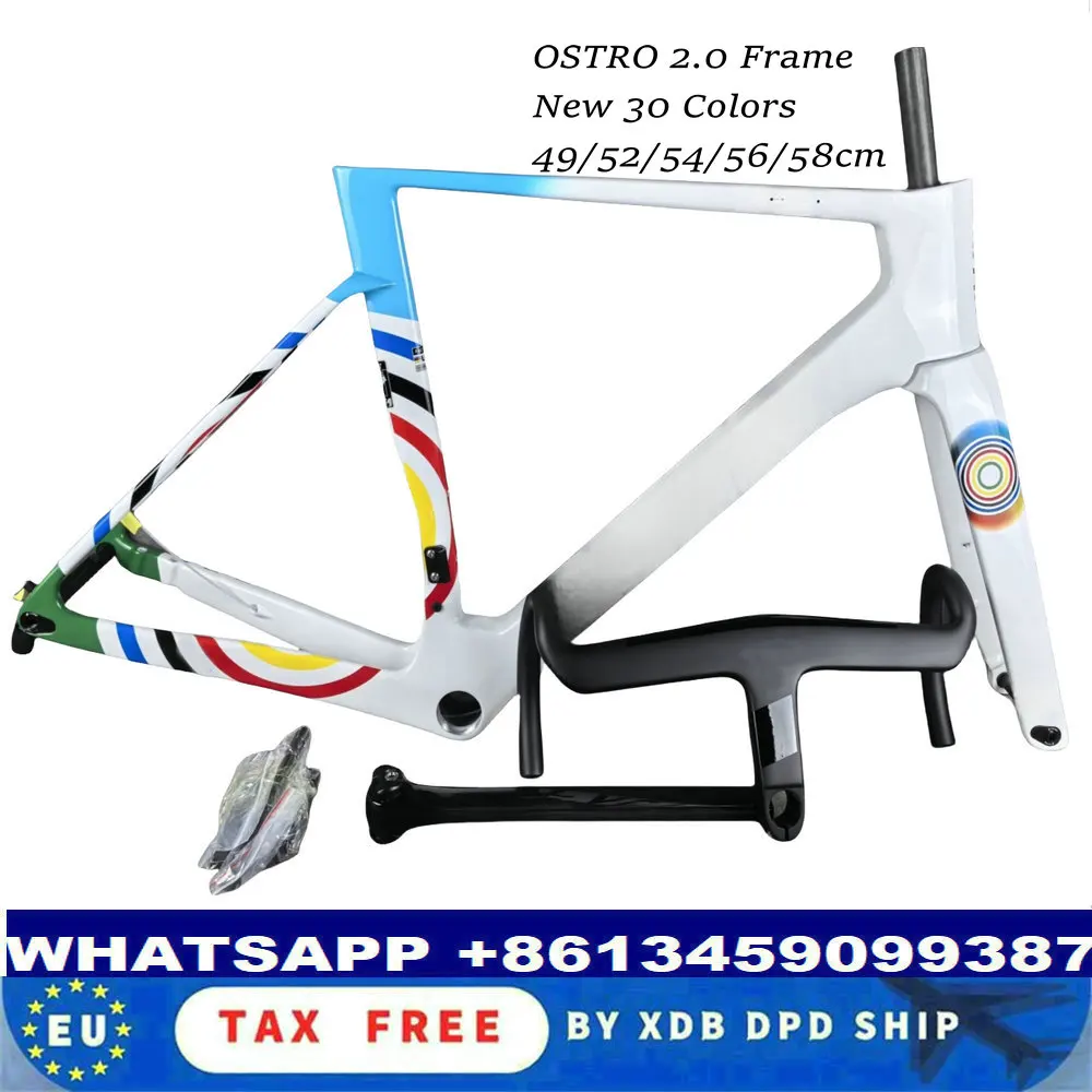 

2025 Новая рама OSTRO VAM 2.0 DI2 Road Carbon Frameset с рулем T47 DPD Тайвань