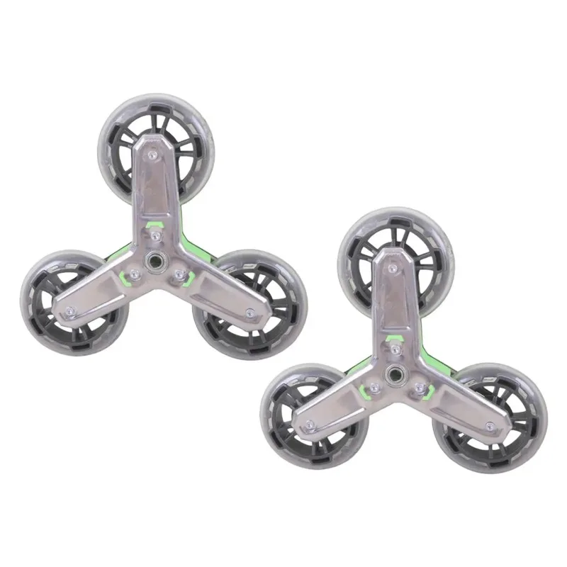 2Pcs Replacement Triangle Stair Climbing Wheels Easy to Install Multifunctional Accessories Trolley Assembly Roller Wheels