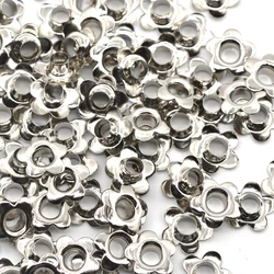 100sets Metal Silver Color 5mm Flower Grommet Eyelet With Washer Fit Leather Craft Shoes Belt Cap DIY Accessories