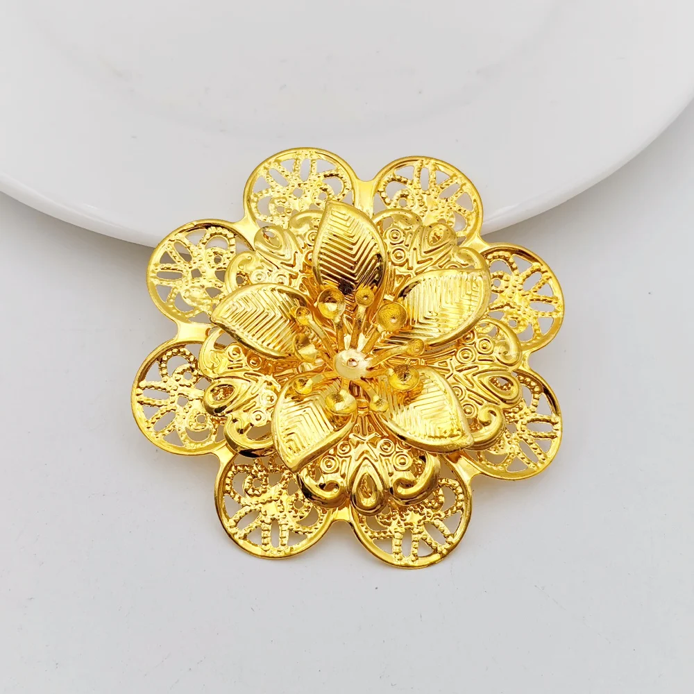 10 Pcs Filigree Wraps Flower Connectors Metal Crafts Decoration For Jewelry Making DIY Accessories Gourd Charm Pendant
