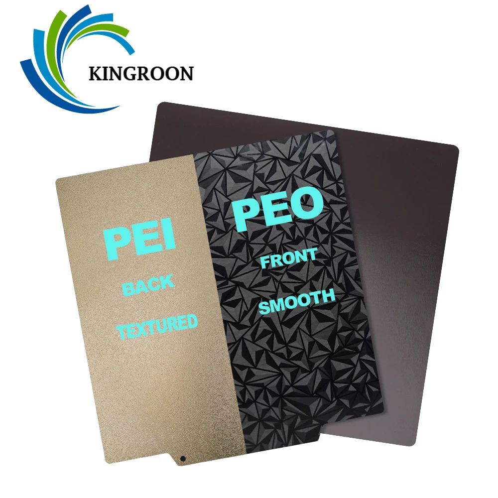 

KINGROON Double Heatbed PEO + PEI Spring Steel Sheet Smooth & Texture 180/220/235/310mm PET Magnetic Build Plate For 3D Printer