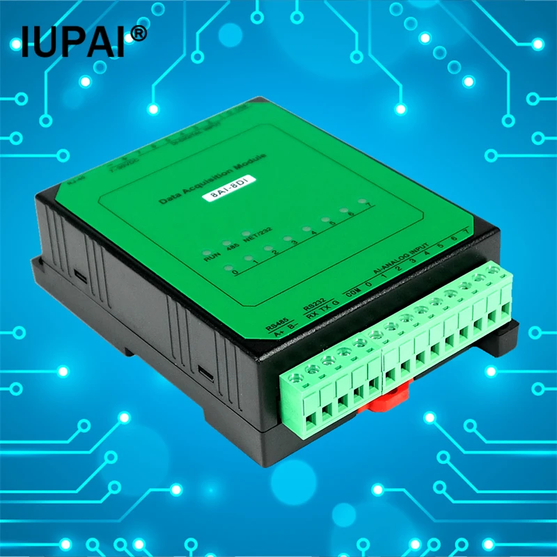 Ethernet 8AI-8DI 8-channel Analog Input 8 channel Digital Input TCP Module Acquisition Control Module Modbus IO Unit RS485 232