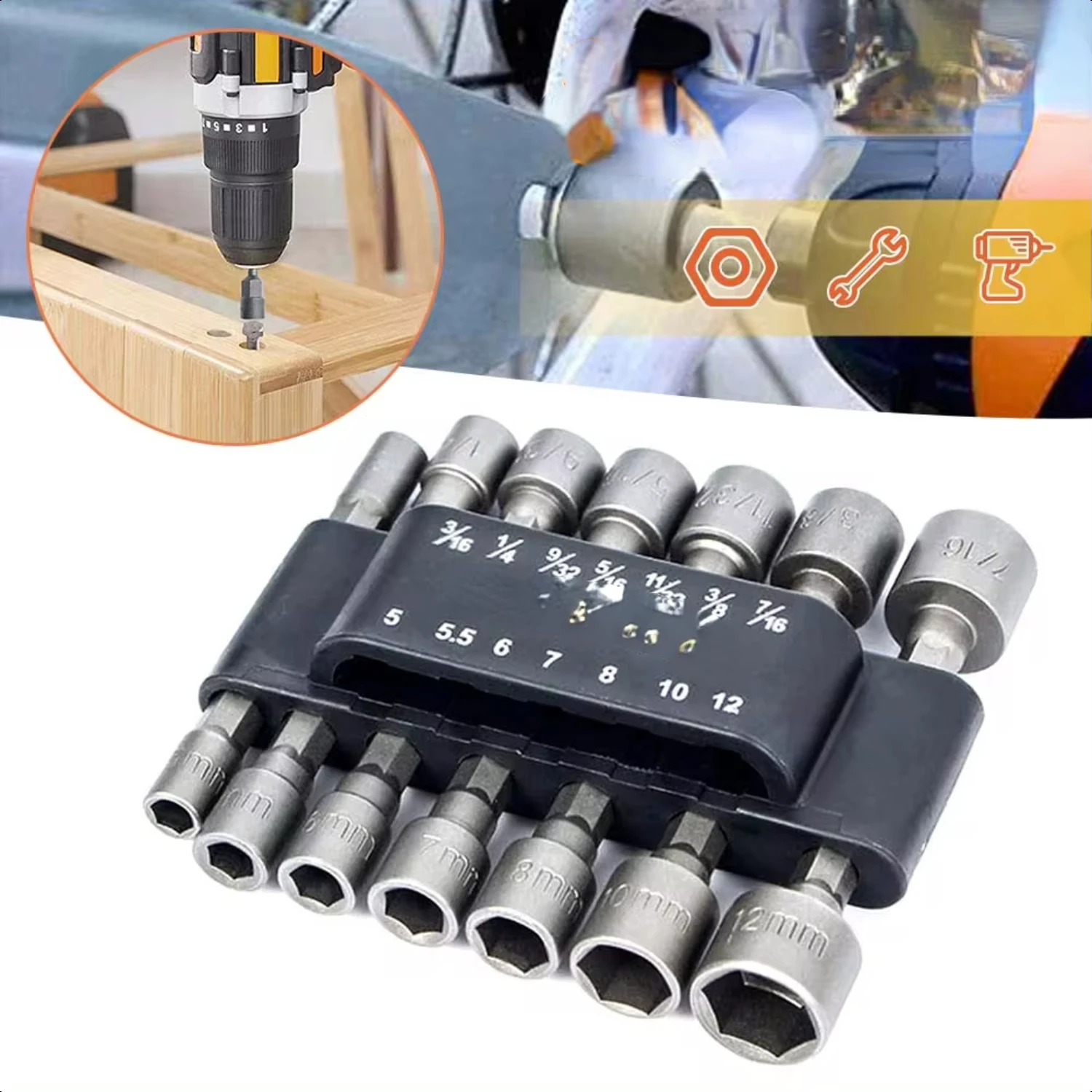 14 Pcs  Drill  Sleeves Durable Screwdriver Accessories Multifunctional Hex Socket Sleeve