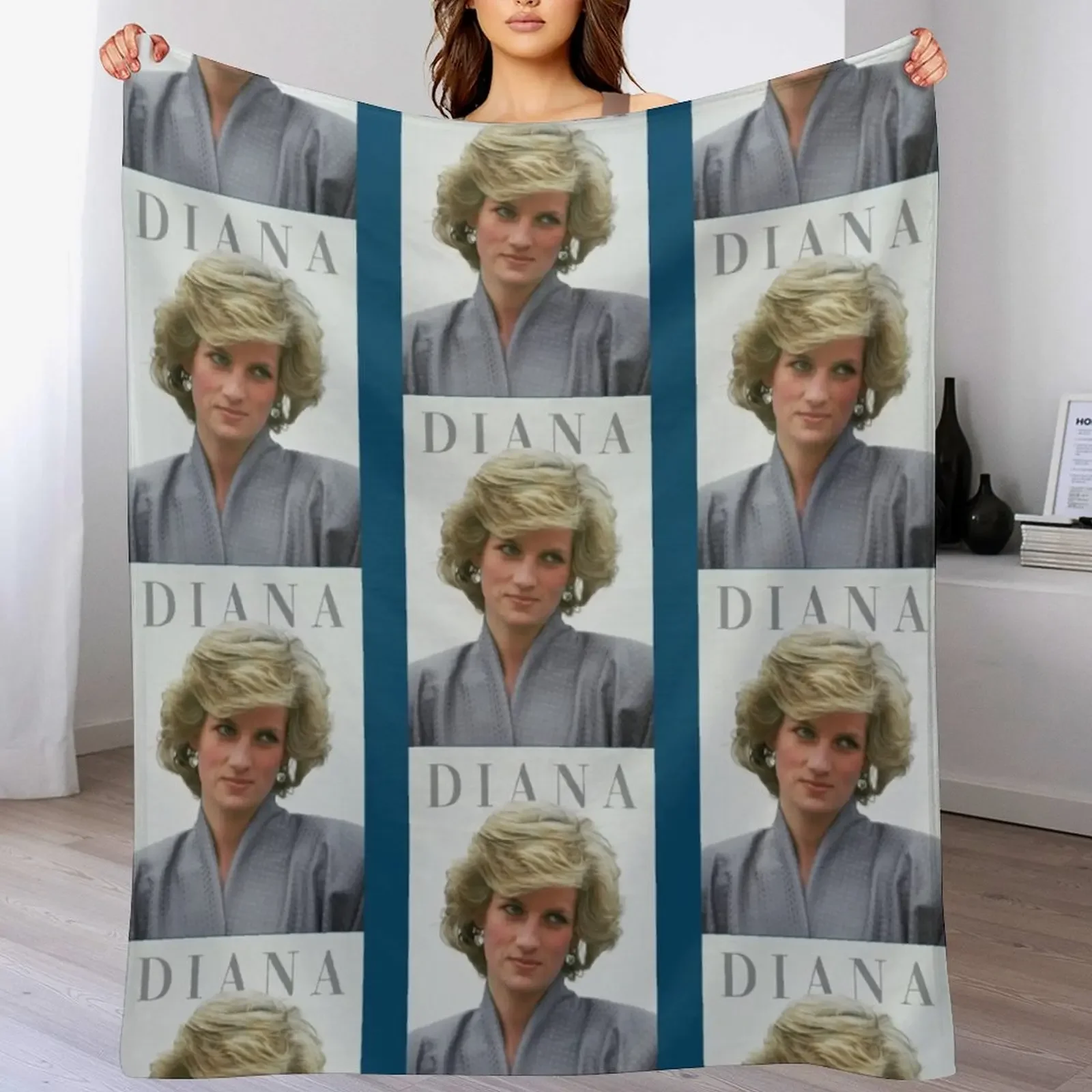 

Princess Diana Lady Di Throw Blanket Plaid Hairys Luxury Brand Flannel Fabric Blankets
