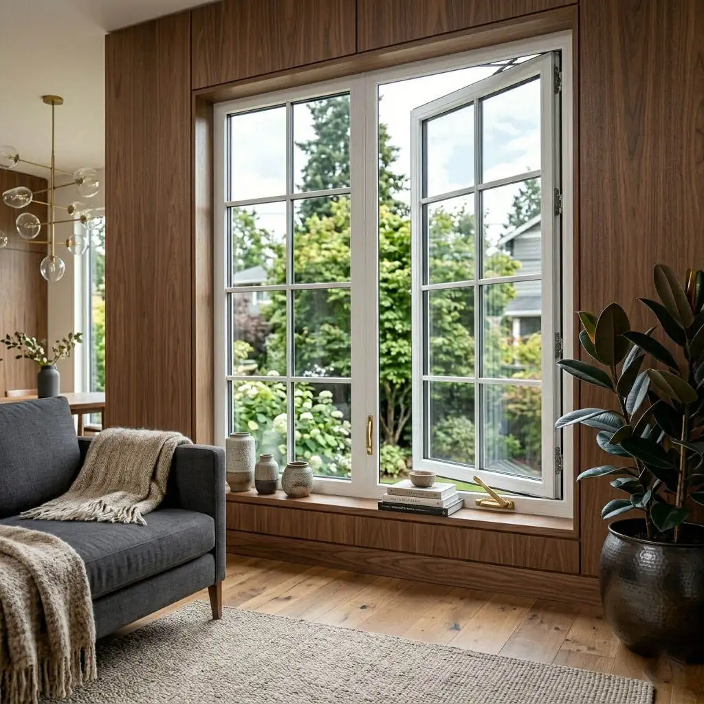 Horizontal Swing Double Glazing Window High Quality Modern Aluminum Glass Casement Windows Weatherproof Manual Hinged Windows