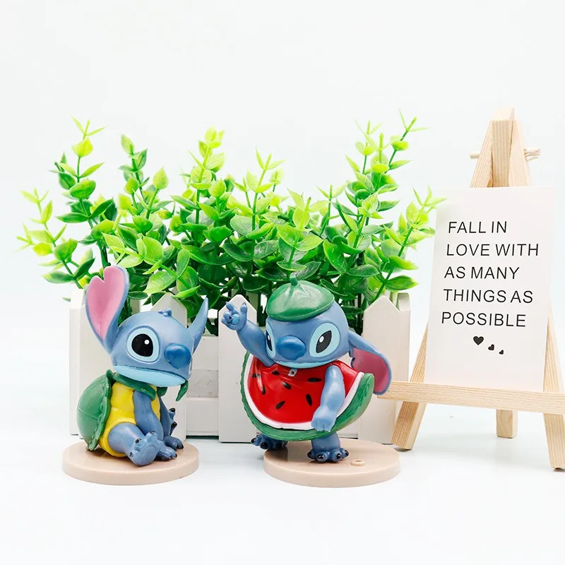 애니메이션 영화 릴로 & 스티치 시리즈 오션 스티치 피규어 블라인드 박스 만화 PVC 모델 탁상 장식 컬렉션 미스터리 선물