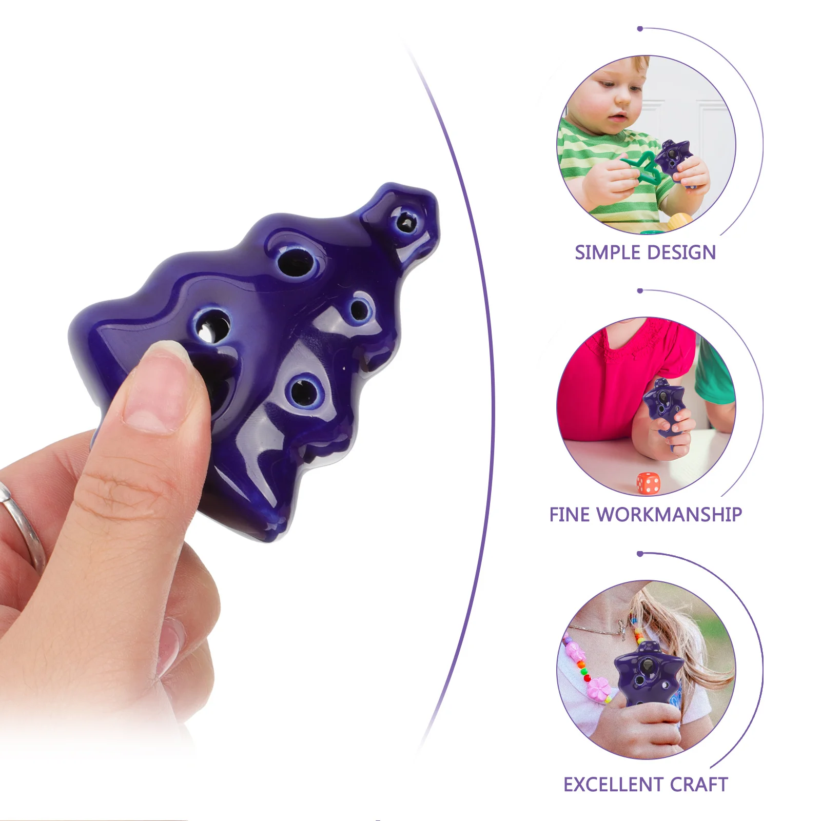 

Beginner Ocarina Ceramic 6 Holes Xmas Tree Shape Portable Wind Instrument Children Practice Comfortable Musical Instrument