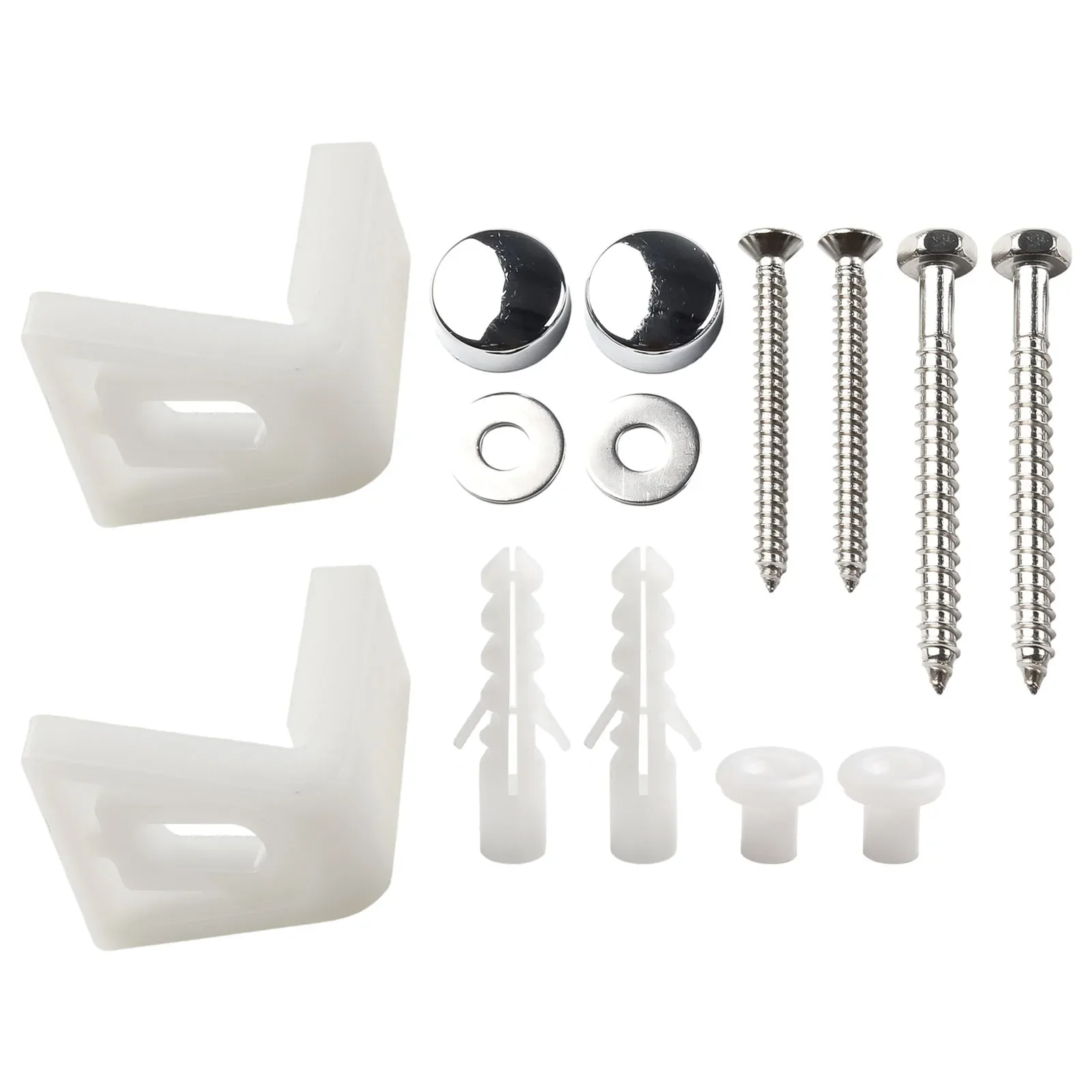 Angled Floor Fixing Kit For Bathroom WC Pan And Bidet With Stainless Steel Screws And Screw Head Covers For Semi Pedestal Fixing