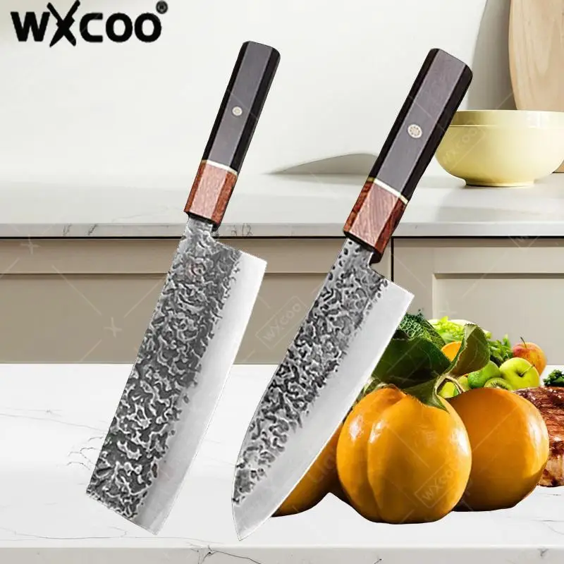 WXCOO Professional Chef Knives Japanese Santoku Knife Sashimi Knife Kitchen Knife Forged Butcher Cleaver Knife Stainless Steel