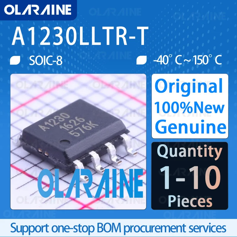 

1/5/10Pcs Original A1230LLTR-T SOIC-8 Board interface Hall effect/magnetic sensor Output current: 70 mA Output voltage160 mV