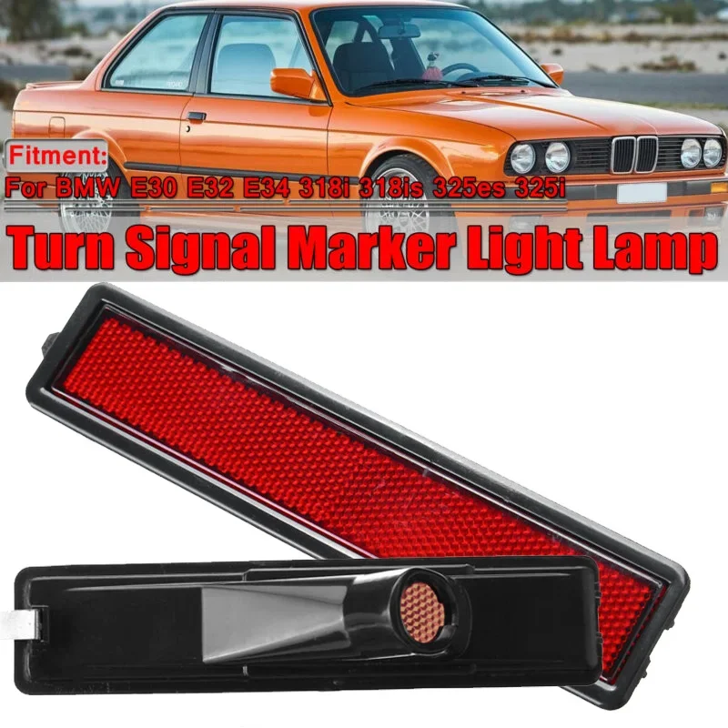1X Car Rear Bumper Side Marker Lights For BMW 3 Series E30 E32 E34 318i 318is 325es 325i Indicators Left Right Turn Signal Lamp