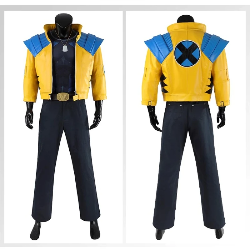 

New Arrival Wolverine Cosplay Costume Coat Vest Pants Outfit Full Set Gold Wolf Halloween Costumes Comic Con Suit Custom Made