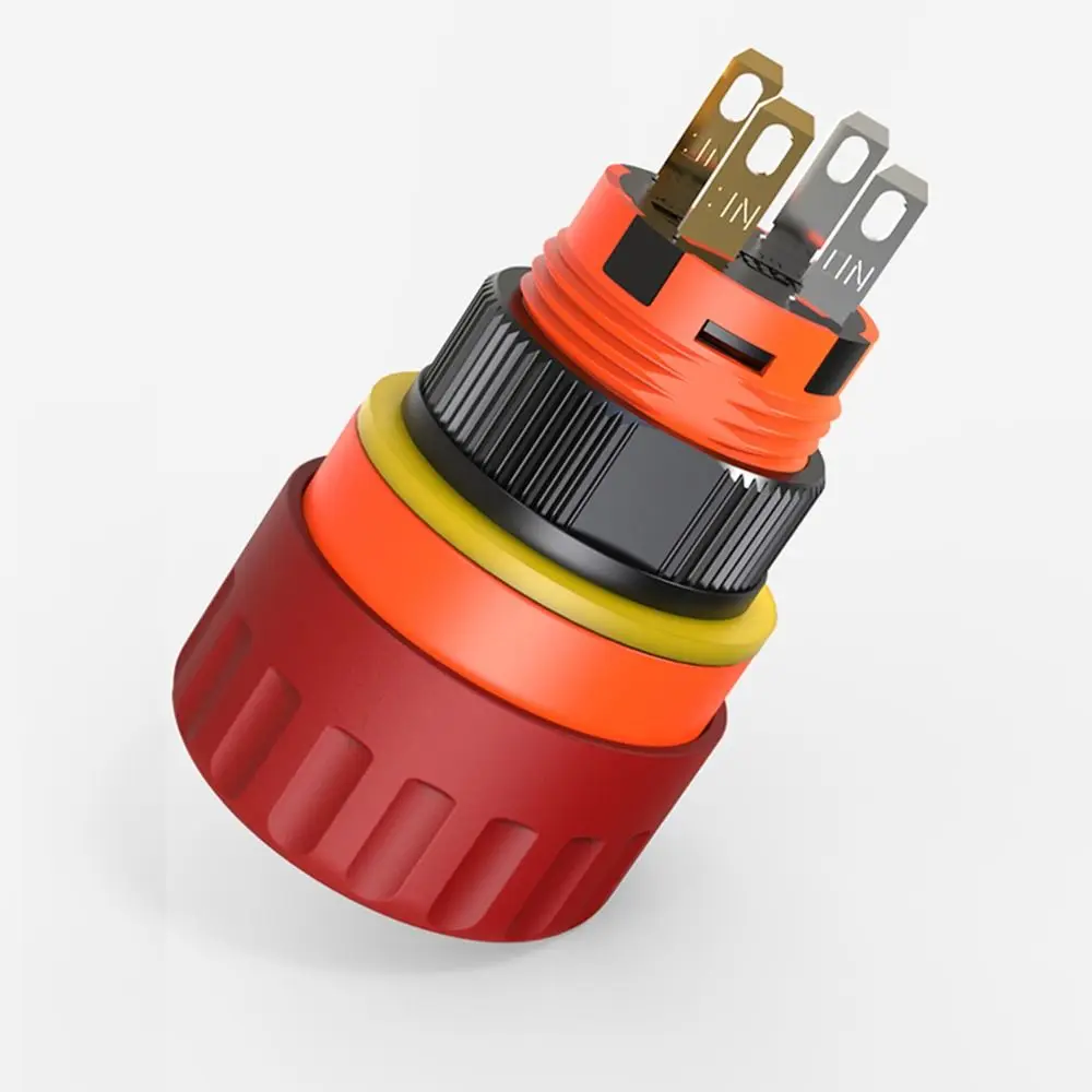 1Pcs 16mm Emergency Stop Push Button Switch 6Amp Current 1NO1NC Mushroom Stop Button Plastic Red Head