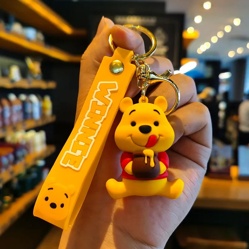 Disney Winnie Piglet Tigger Keychain Cartoon Anime Cute Doll Bag Pendant Car Key Chain Bag Charm Accessories Small Gift