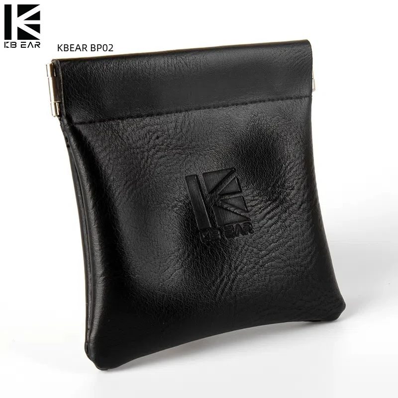 KBEAR casing earphone BP01 02, paket penyimpanan persegi hitam PU, Aksesori casing earbud portabel dengan KB02 EDX PRO ZS12 PRO X