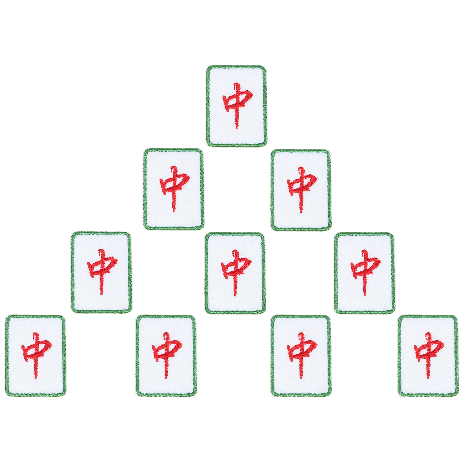 

10pcs Mahjong Cloth Stickers Red Computer Embroidery for Clothing Iron On Letters Patch Clothes Repairing Accessory Garment
