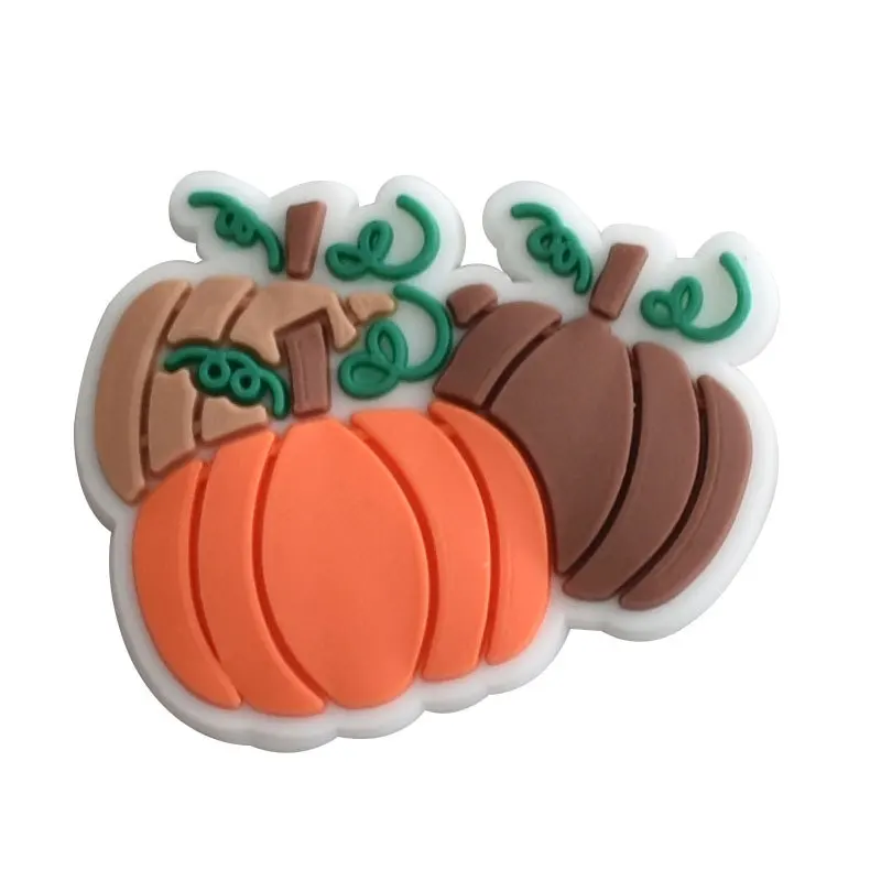 Pumpkin Shoe Charms Pin for Croc Accessories Wristband Decorations PVC Shoe Accessories Charms Halloween Kids Party Gifts