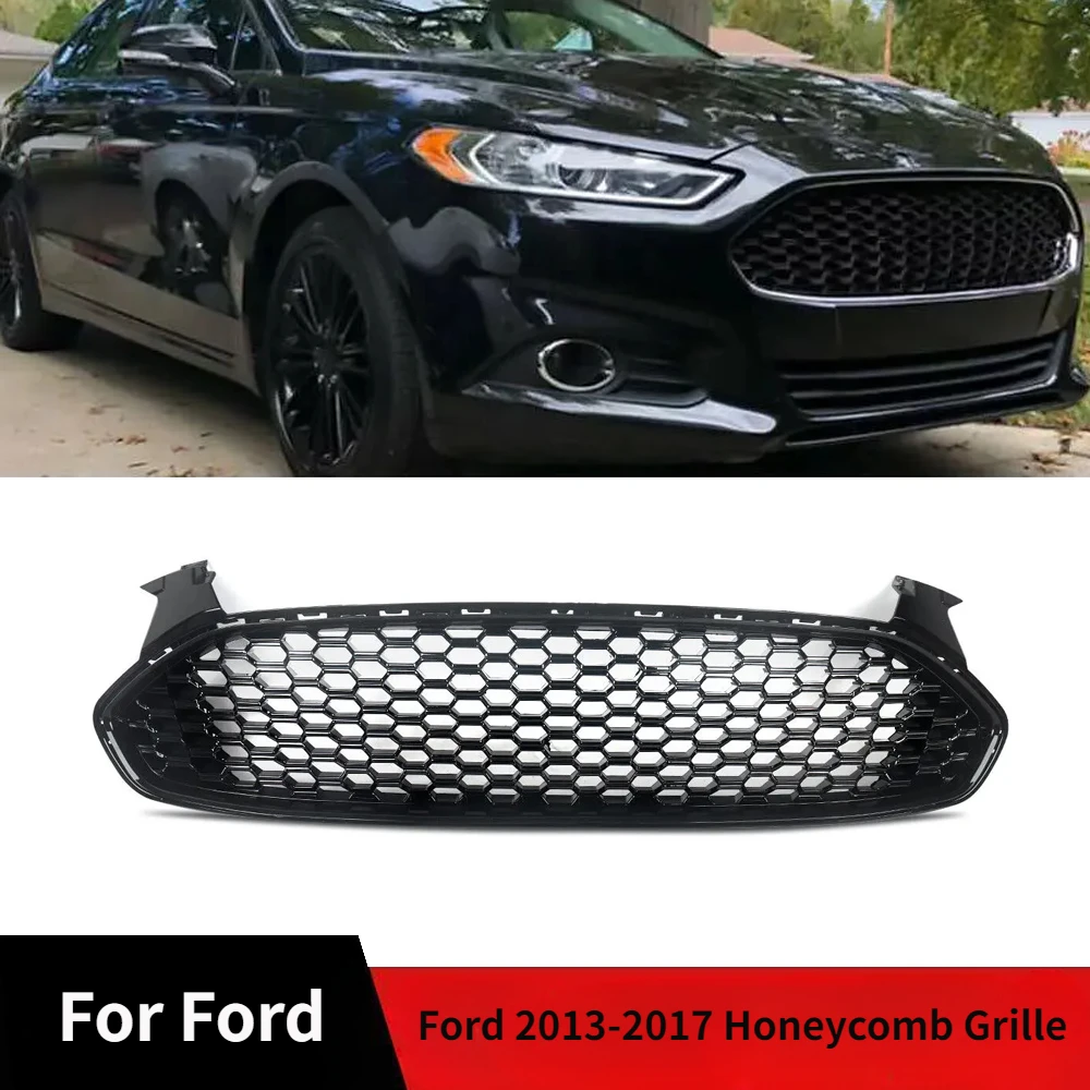 

Honeycomb Front Bumper Grille Fit For 2013-2017 Ford Fusion Racing Grills Mesh Replace Car Accessories Guard Protector Cover