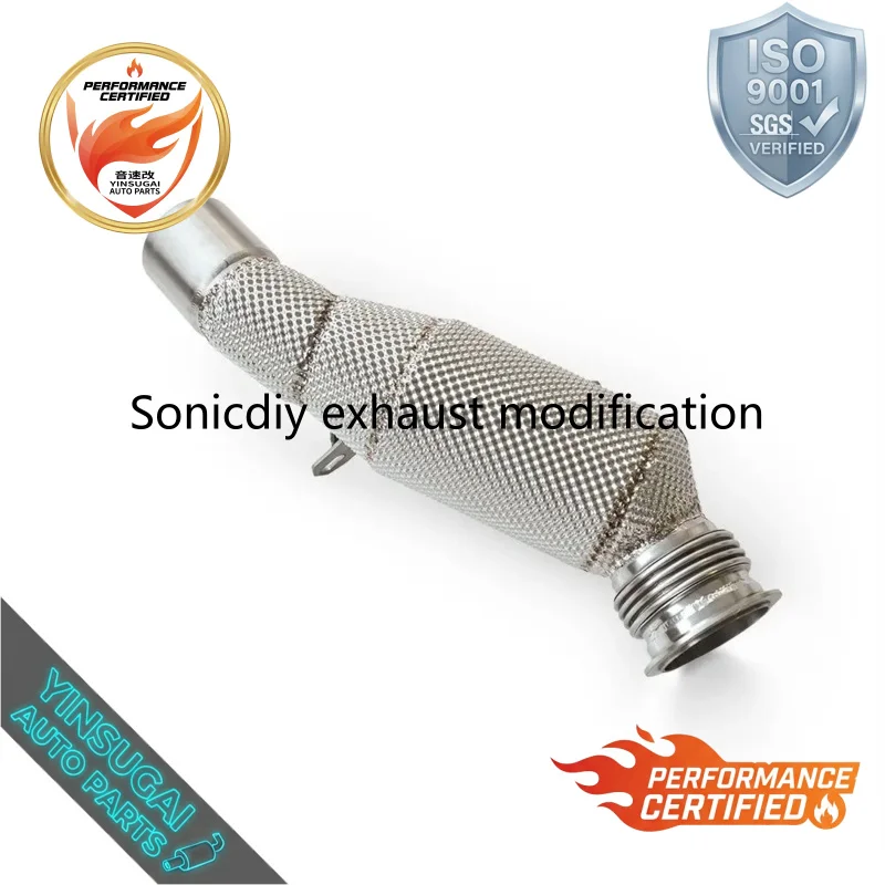 Cuski High Efficiency Stainless Steel Catted Downpipe for BMW 535i 535i xDrive F10 F11 F07 3.0T N55