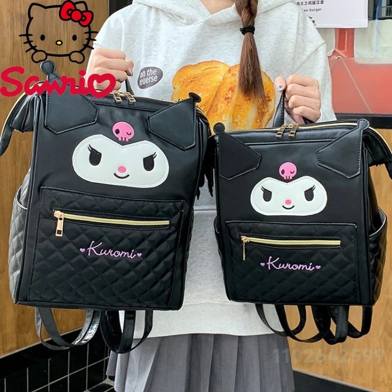 

Hello Kitty 2026 New Women's Backpack Fashion High Quality Large Capacity Girls Backpack Solid Color Cute Student School Bag