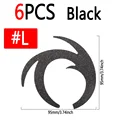 6pcs Black L