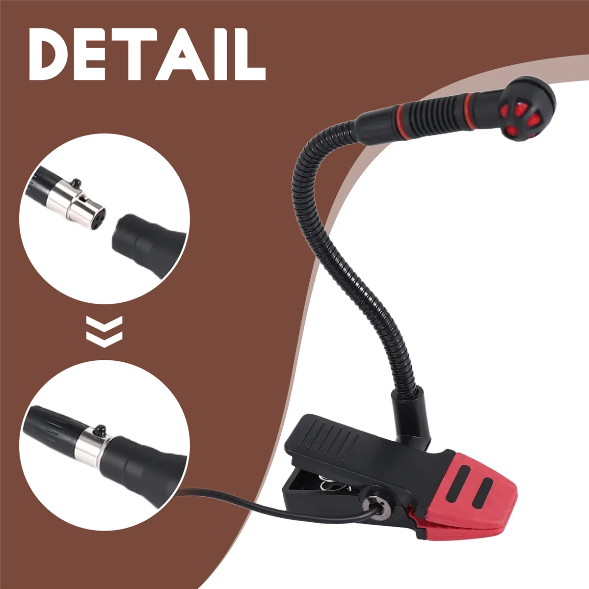 Superior  IM500 Clip-on Instrumental Condenser Microphone Gooseneck Mic for Orchestra Saxophone Trumpet Saxe