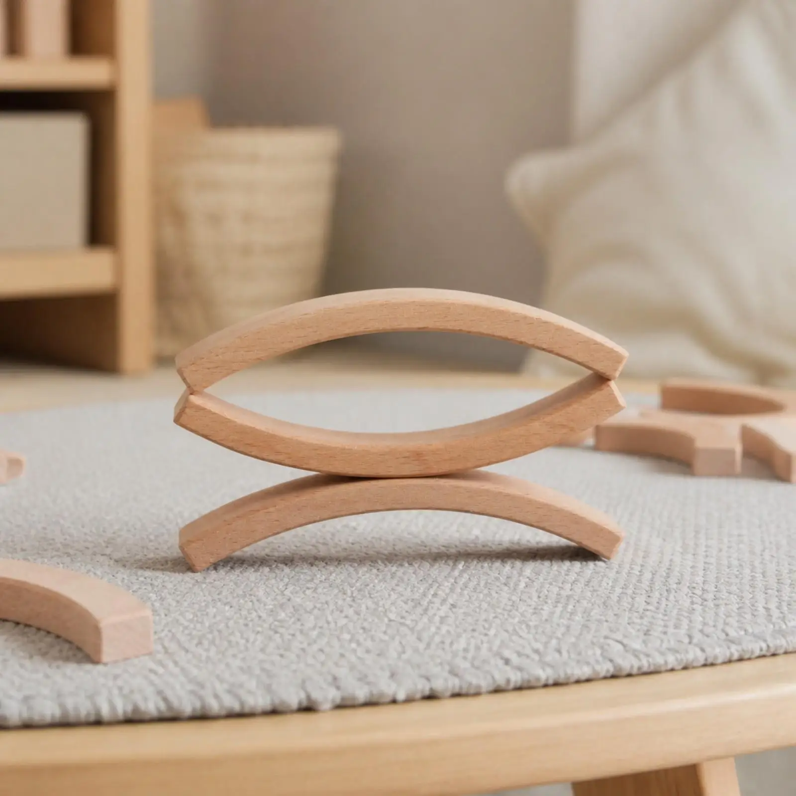 Wooden Children Stacking Block Set for Creative Building and Balance Play Ages